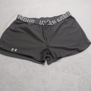 Woman's Under Armour Gray shorts size Large  Semi-fitted drawstring